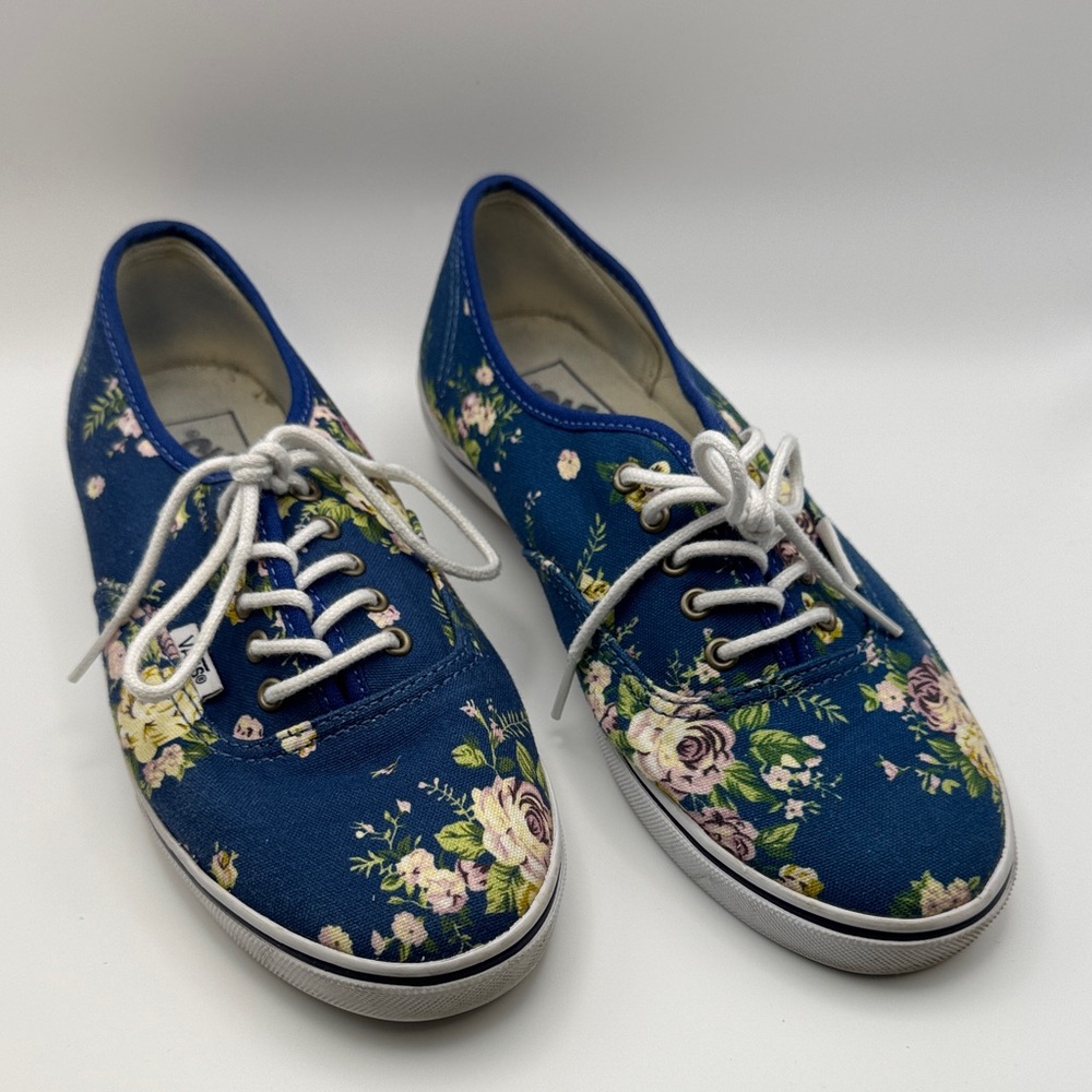 Vans Blue Floral Canvas Sneakers